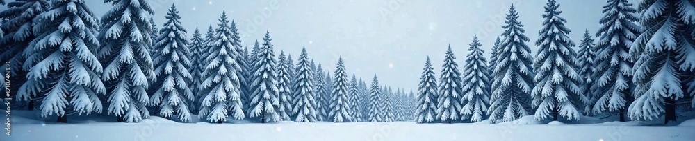 Dense forest of towering pine trees under blanket of snow, forest, trees, cold Dense forest of towering pine trees under blanket of snow, forest, trees, cold