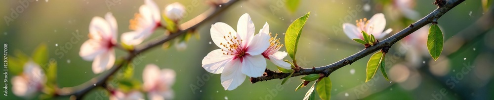 Spring flowers and willow branches intertwined, branches, willow, natural Spring flowers and willow branches intertwined, branches, willow, natural