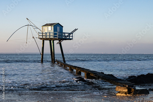 Pêcherie bleue à Tharon Plage version Paysage