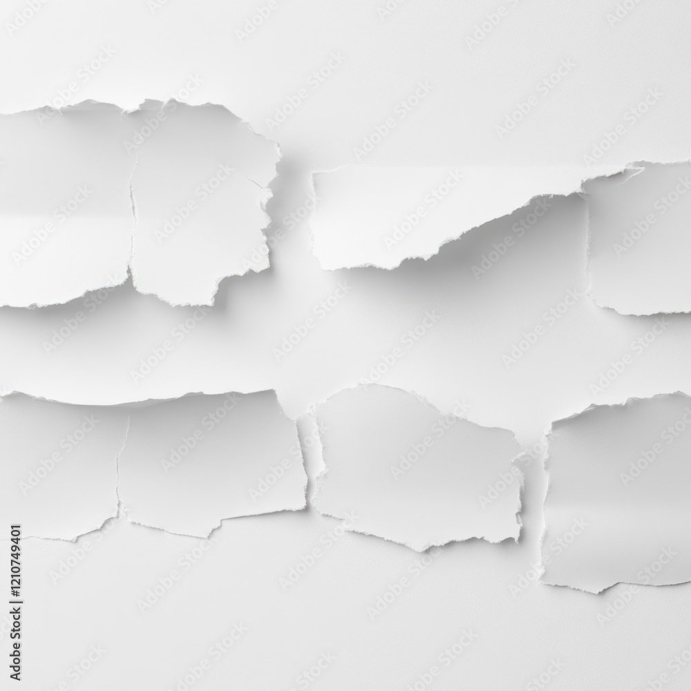 Several sheets of white paper placed on a white surface, ideal for business or creative projects Several sheets of white paper placed on a white surface, ideal for business or creative projects
