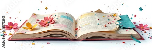 Crumpled pages of a journal scattered across floor, isolated, crumpled, disarray