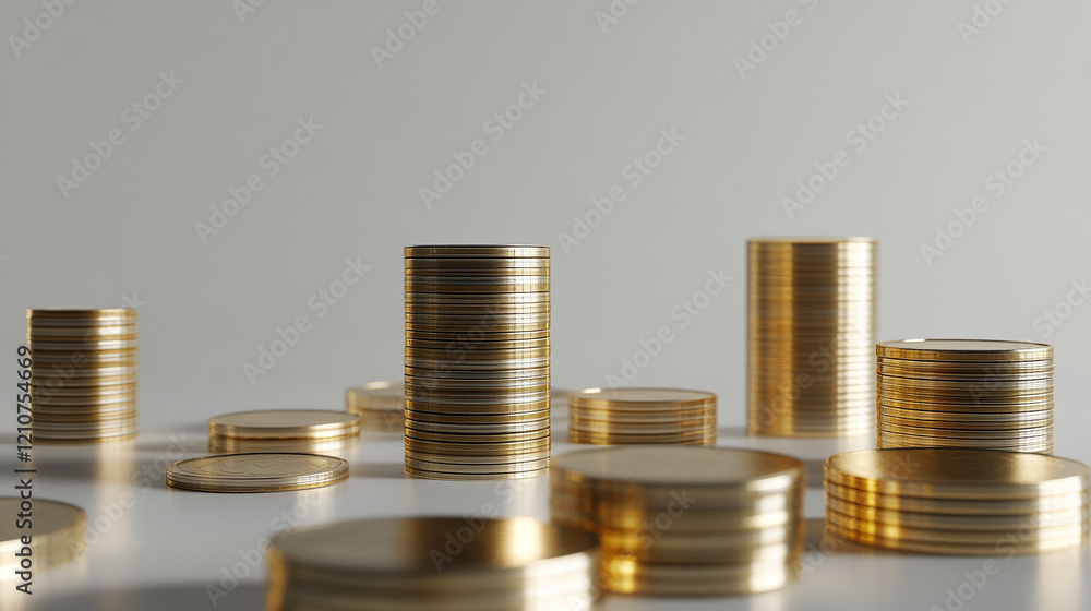 Stacked Coins Representing Financial Growth and Investment Stacked Coins Representing Financial Growth and Investment