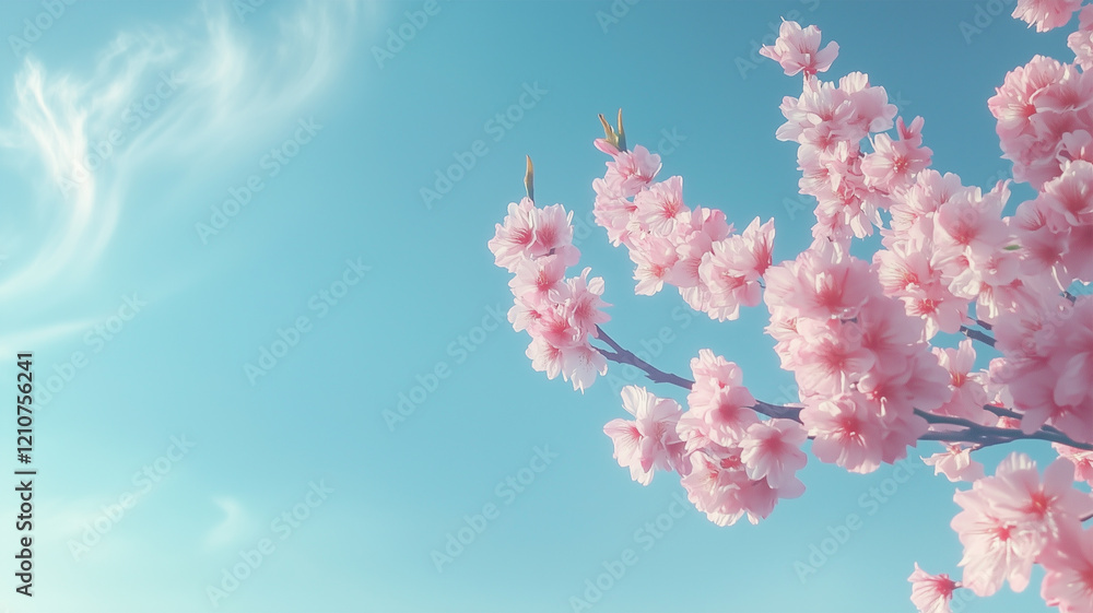 青空を背景に広がる桜の枝ぶり 青空を背景に広がる桜の枝ぶり