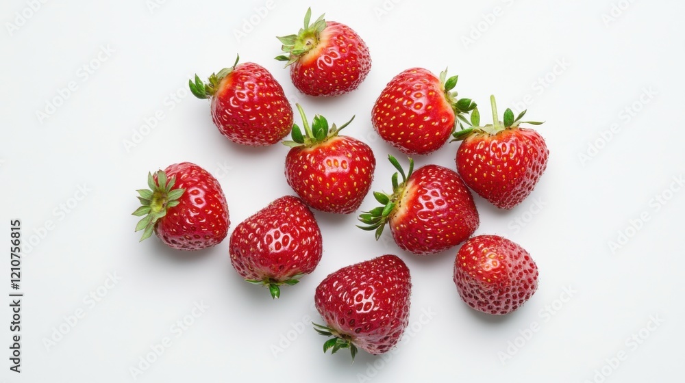 A handful of fresh, ripe strawberries with their vibrant red color and tiny seeds, Each strawberry’s vibrant color and subtle imperfections captured with precision A handful of fresh, ripe strawberries with their vibrant red color and tiny seeds, Each strawberry’s vibrant color and subtle imperfections captured with precision