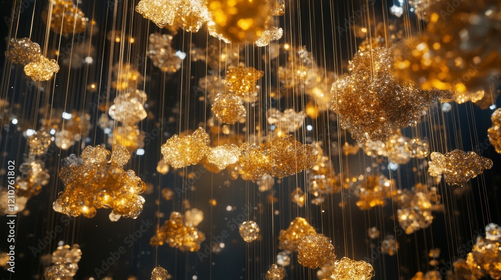 Golden shimmering particles suspended in mid-air, highly detailed, luxurious and elegant, dynamic and vibrant, magical and beautiful, striking and captivating atmosphere Golden shimmering particles suspended in mid-air, highly detailed, luxurious and elegant, dynamic and vibrant, magical and beautiful, striking and captivating atmosphere
