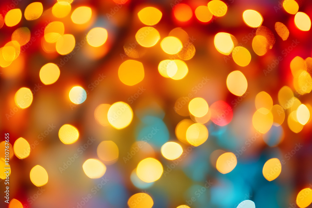 Colorful Festive Bokeh Lights With Vibrant Red and Yellow Tones : Generative AI Colorful Festive Bokeh Lights With Vibrant Red and Yellow Tones : Generative AI