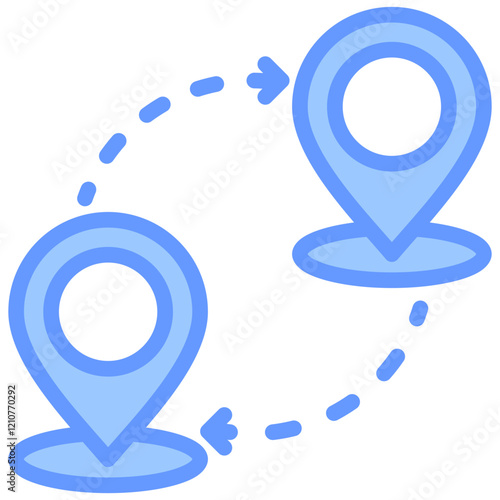 Emigration Blue Icon