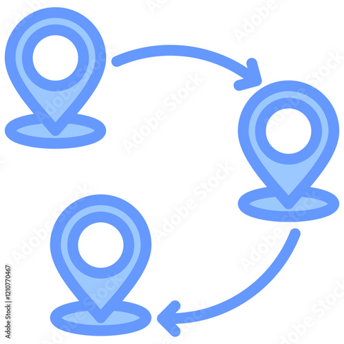 Migration Patterns Blue Icon