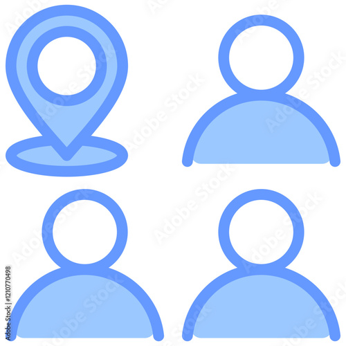 Population Distribution Blue Icon