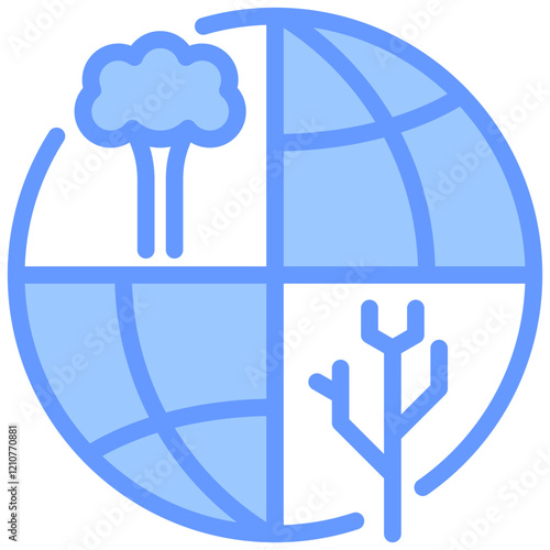 Environmental Impact Blue Icon