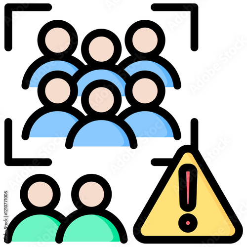Overpopulation Outline Color Icon