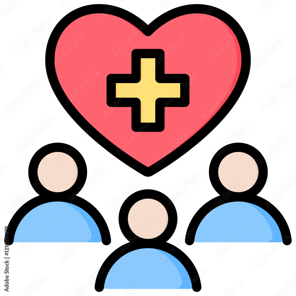 Obraz premium Population Health Outline Color Icon