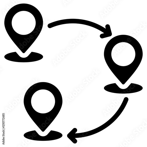 Migration Patterns Glyph Icon