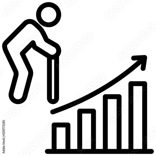 Ageing Population Outline Icon