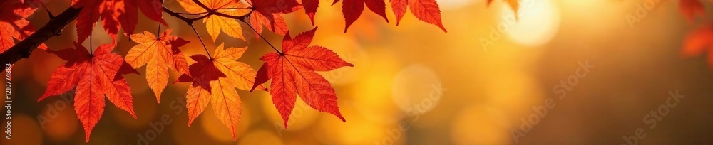 Autumn maple leaves in sunny light fall from tree branches, leaf, branch Autumn maple leaves in sunny light fall from tree branches, leaf, branch