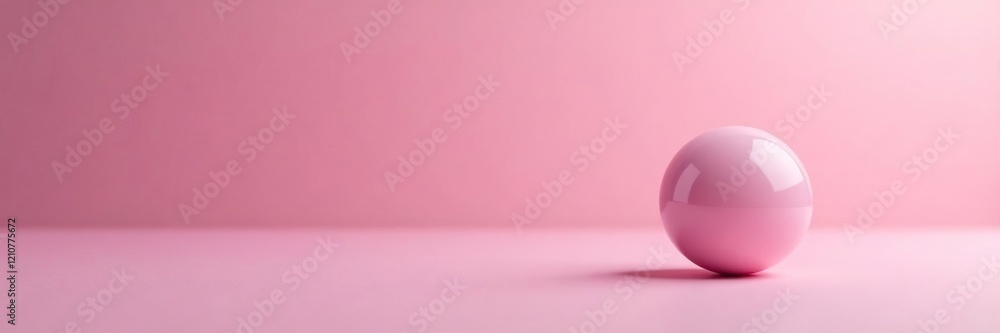 Obraz premium Delicate sphere floats on soft pink backdrop with gentle hue gradation, soft focus, delicate object