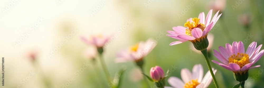 Fototapeta premium Wildflower isolated on white background with soft focus, botanical, soft focus