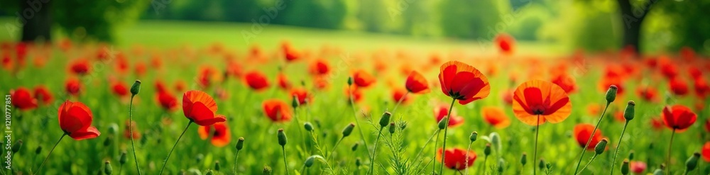 lush green meadow filled with red poppies in full bloom, flowers, field, meadow lush green meadow filled with red poppies in full bloom, flowers, field, meadow