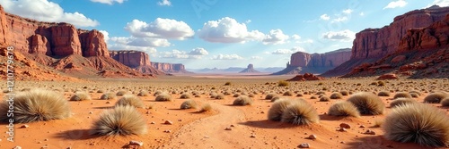 Desert landscape with Myslachowice Conglomerate stones, earthy, wilderness