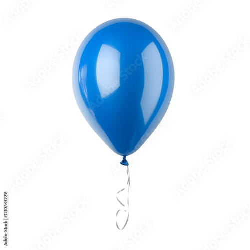 blue helium balloon on transparent background