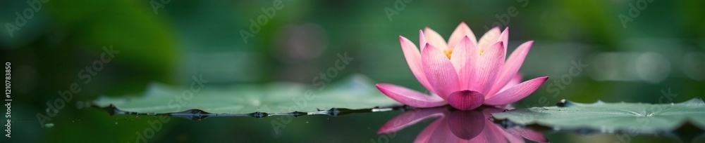 Delicate lotus flower blooms in a serene pond environment, bloom, calm, soft focus Delicate lotus flower blooms in a serene pond environment, bloom, calm, soft focus