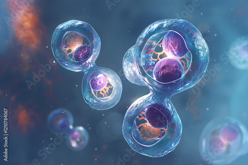 A Detailed and Informative Illustration of the Various Stages of Mitosis photo