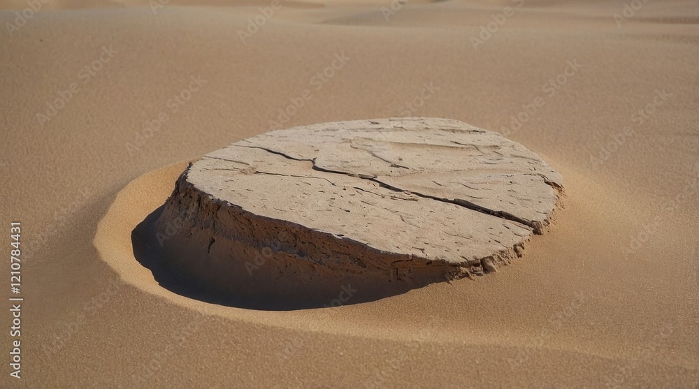 Obraz premium stone island in the desert, stone in the desert, stone, sand, desert