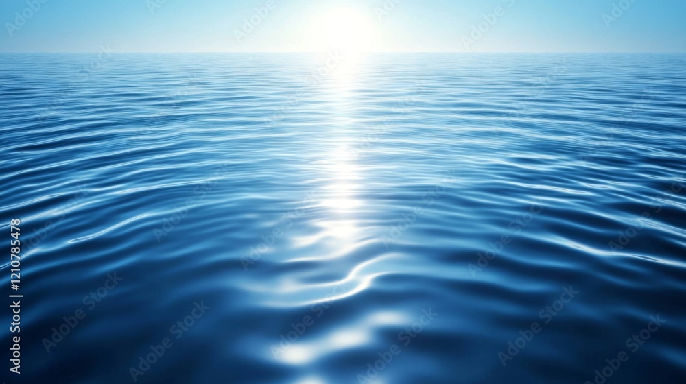 Obraz premium Serene Ocean Surface Reflecting Sunlight