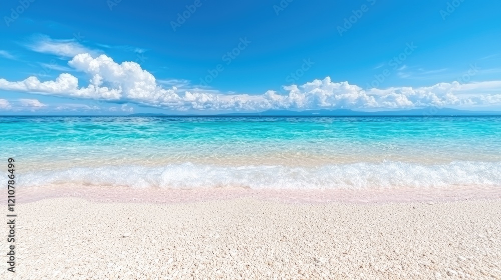 Tropical beach, turquoise water, white sand, summer vacation Tropical beach, turquoise water, white sand, summer vacation