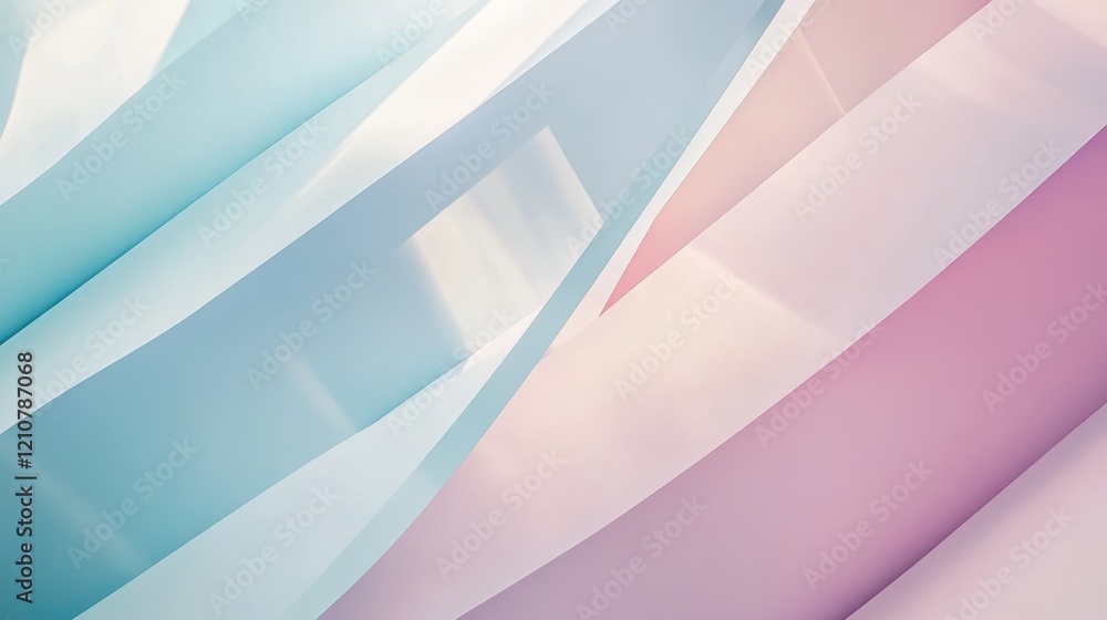 Obraz premium Minimalistic pattern of abstract geometric shapes, soft pastel tones, clean and modern design, artistic arrangement, visually soothing and harmonious composition