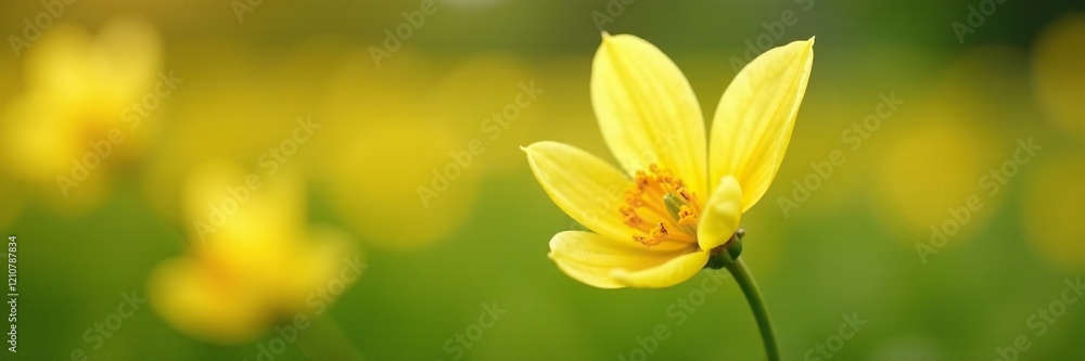 Delicate and pale yellow petals unfolding from a bud, field, bloom, delicate Delicate and pale yellow petals unfolding from a bud, field, bloom, delicate