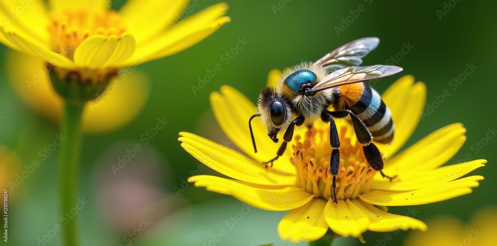 Amegilla Blue banded bee collecting nectar from lime blooms, insect life, flowers, bee Amegilla Blue banded bee collecting nectar from lime blooms, insect life, flowers, bee