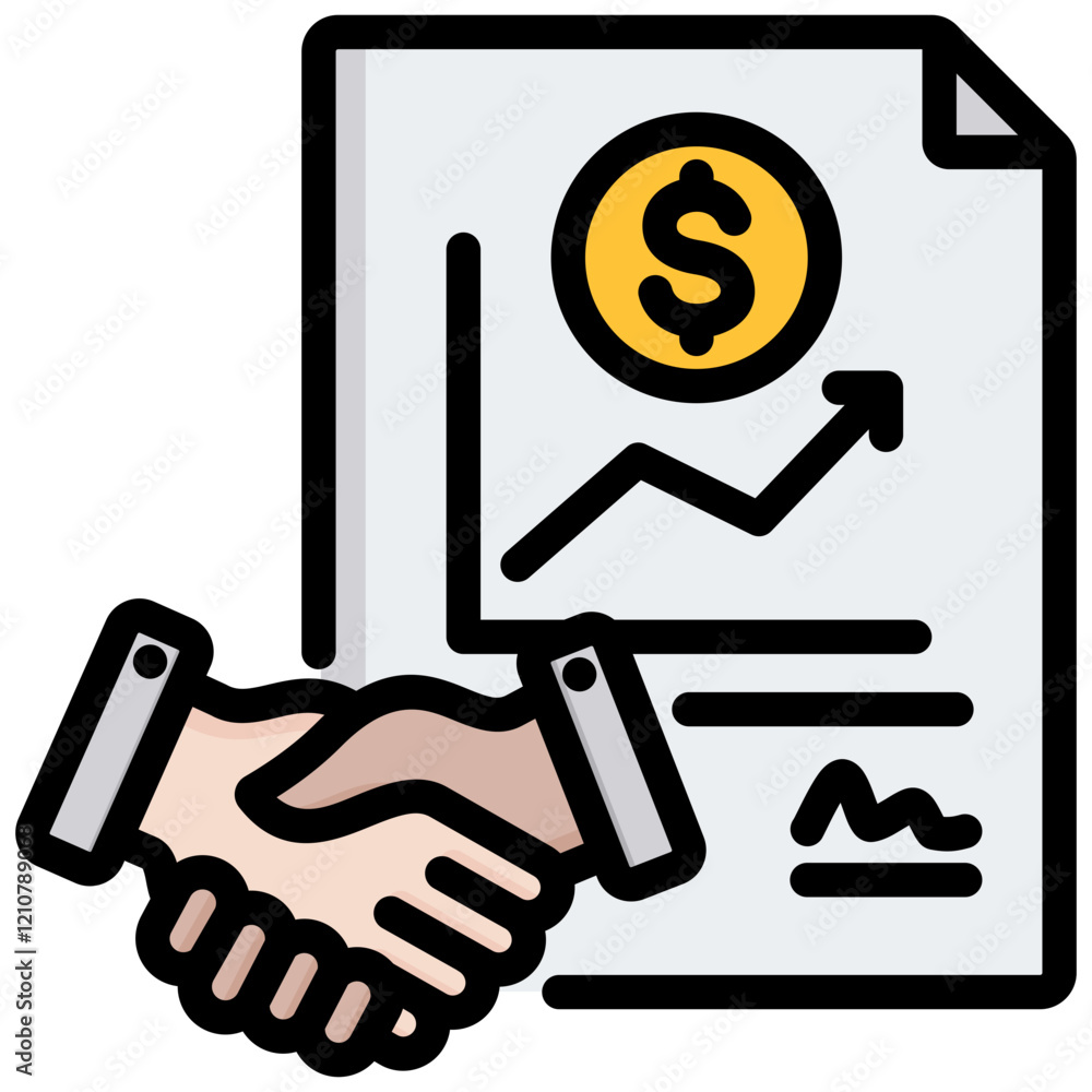 Sales Contract Outline Color Icon Sales Contract Outline Color Icon