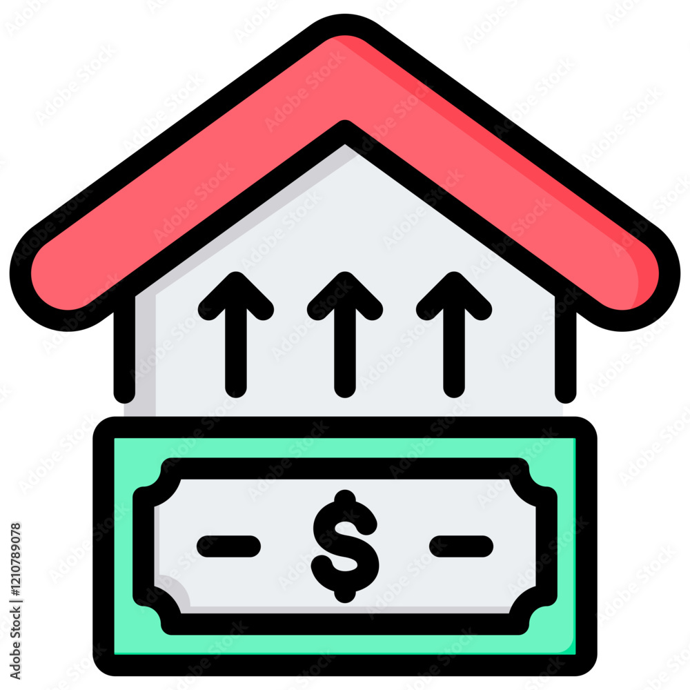 Housing Bubble Outline Color Icon Housing Bubble Outline Color Icon