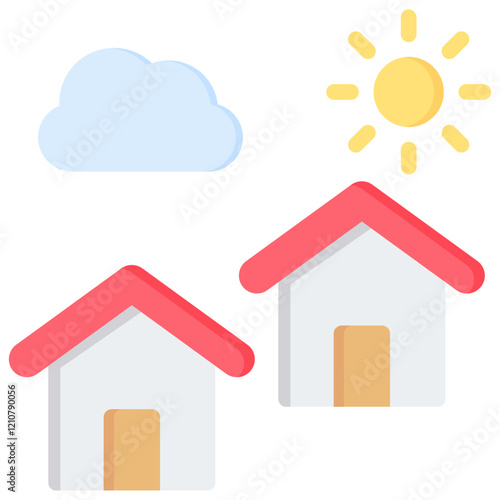 Suburb Flat Icon