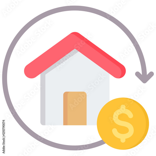Property Flipping Flat Icon