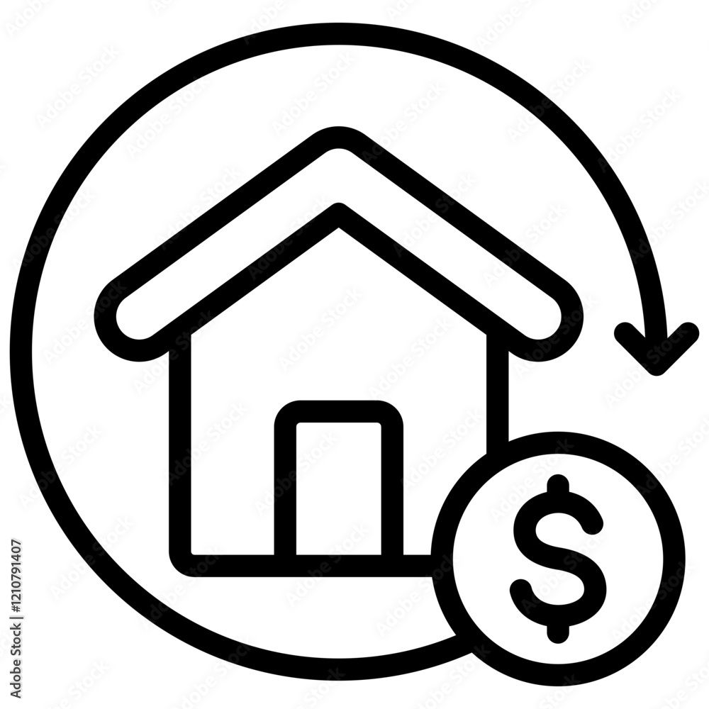 Property Flipping Outline Icon Property Flipping Outline Icon