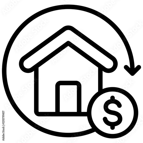 Property Flipping Outline Icon