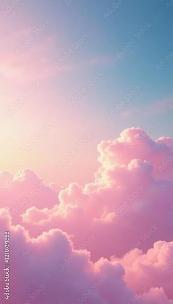 Soft pink sky with wispy clouds and gentle sunlight, cloud formations, serene Soft pink sky with wispy clouds and gentle sunlight, cloud formations, serene