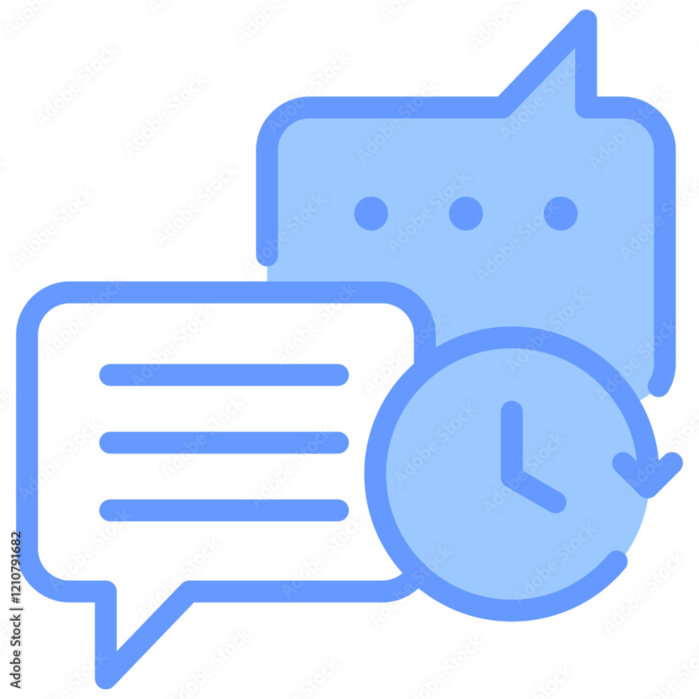 Real Time Communication Blue Icon Real Time Communication Blue Icon