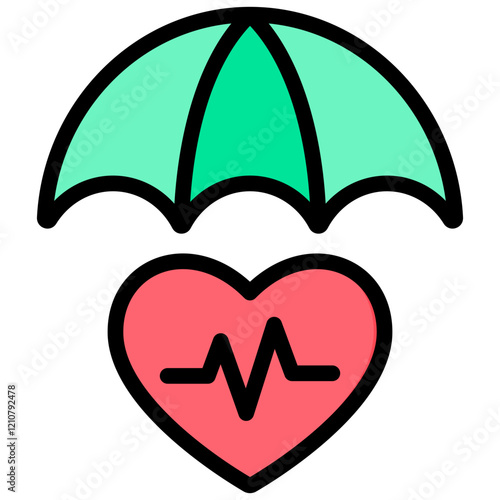 Health Insurance Outline Color Icon