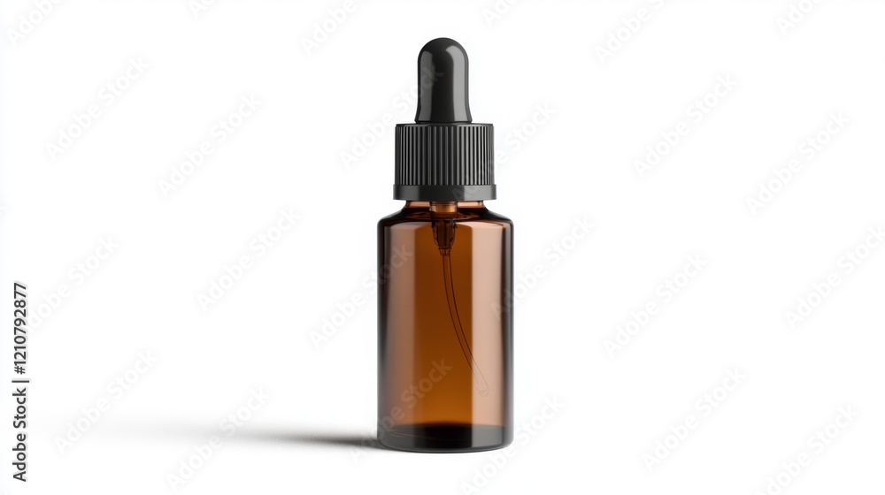 Fototapeta premium Elegant Amber Glass Dropper Bottle Design Mockup