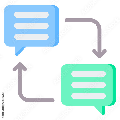 Synchronous Communication Flat Icon