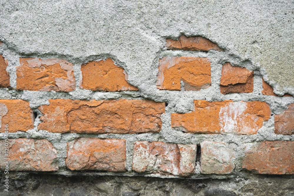 texture of old cracked brick wall and peeling plaster texture of old cracked brick wall and peeling plaster