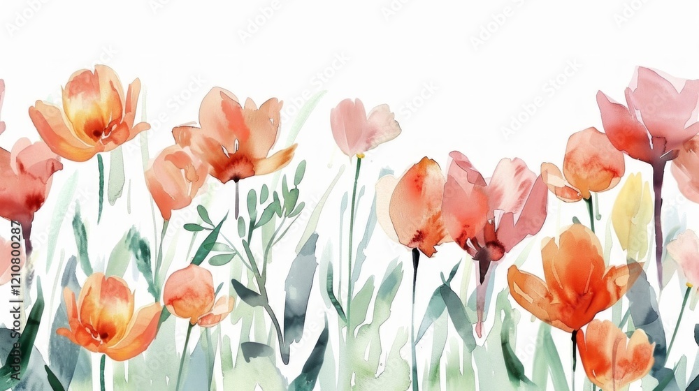Fototapeta premium Watercolor illustration of flowers