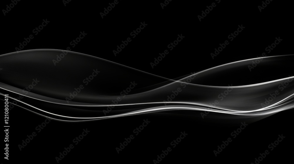 Fototapeta premium Abstract Black and White Wave Design Background