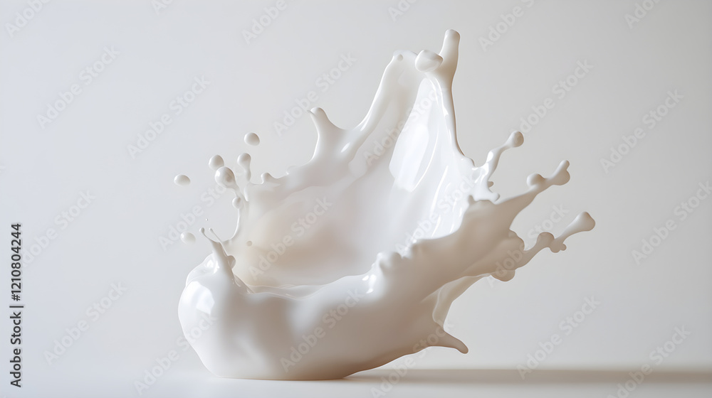Dancing Splash of Creamy Milk in Motion Against a Pristine White Background Illustrating Freshness Dancing Splash of Creamy Milk in Motion Against a Pristine White Background Illustrating Freshness