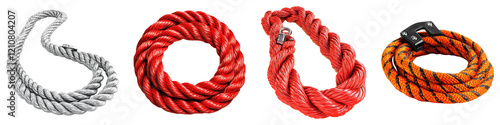 Towing rope isolated on transparent background, PNG, Set of photo