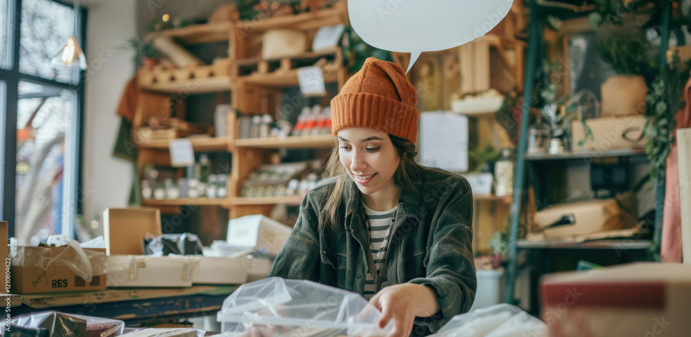 Young Entrepreneur Envisions Brand Success in Cozy Creative Workspace Young Entrepreneur Envisions Brand Success in Cozy Creative Workspace