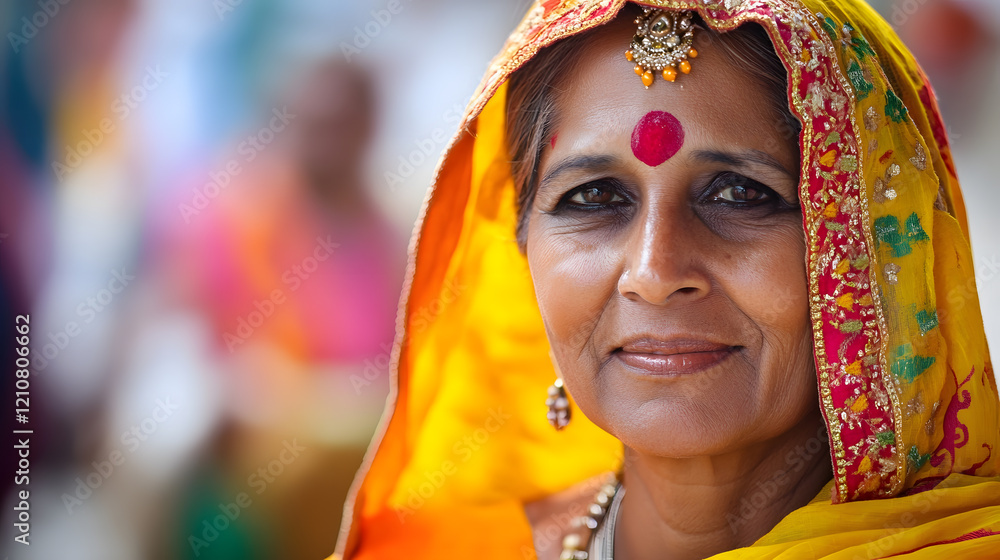 Elegant Indian Woman in Traditional Saree with Bindi and Ethnic Jewelry : Generative AI Elegant Indian Woman in Traditional Saree with Bindi and Ethnic Jewelry : Generative AI